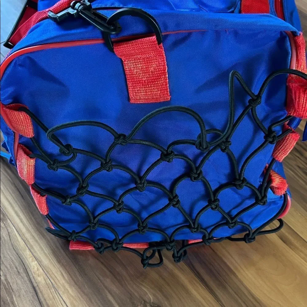 Snickers Blue and Red Duffel Bag
